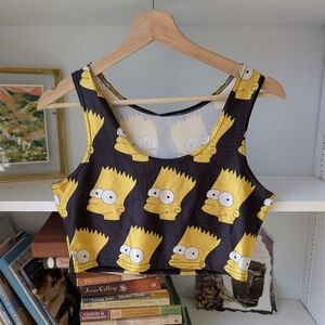 Bart Simpson Crop Top Tank Size Small 90s